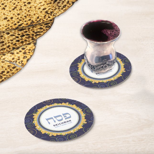Pessach Personalisiert Seder Jerusalem Runder Pappuntersetzer (Von Creator hochgeladen)