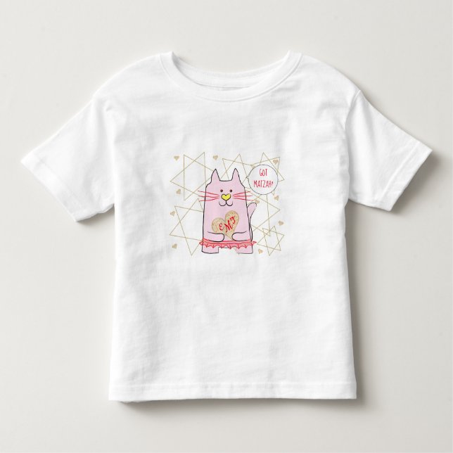 Pessach Pink Cat Ballerina Kleinkind T - Shirt (Vorderseite)