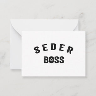 Pessach Seder Boss My Rules Jüdisches Funny Gift Mitteilungskarte
