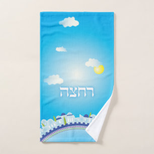 Pessach Seder Handtuch mit Jerusalem Sky Thema