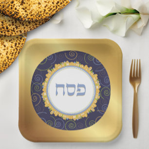 Pessach Seder Jerusalem Eleganter Platz Pappteller