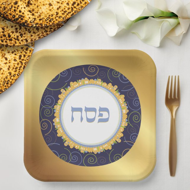 Pessach Seder Jerusalem Eleganter Platz Pappteller (Von Creator hochgeladen)