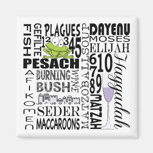 Pessach Square Magnet "Dayenu and more.."