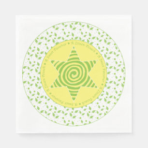Pessach Standard Napkins ""Green/Yellow Blätter" Serviette