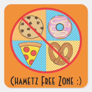 Pessach-Sticker-Platz "Chametz-freie Zone" Quadratischer Aufkleber