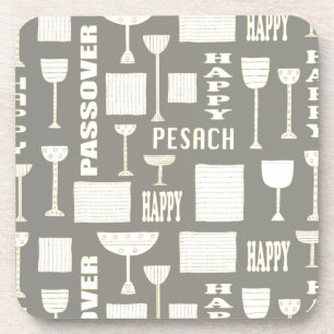 Pessach-Untersetzer "Wine and Matzah Passover" Getränkeuntersetzer