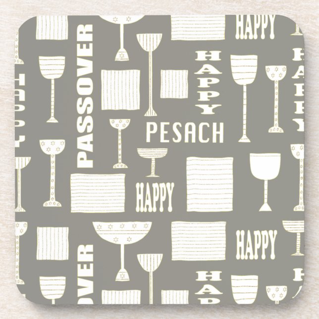 Pessach-Untersetzer "Wine and Matzah Passover" Getränkeuntersetzer (Vorderseite)
