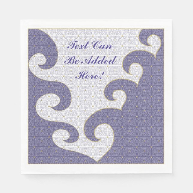 Pessach White Standard Napkins "Gold Star/Lila" Serviette (Vorderseite)