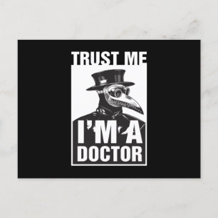 Pest Doctor I am a Doctor Steampunk Postkarte