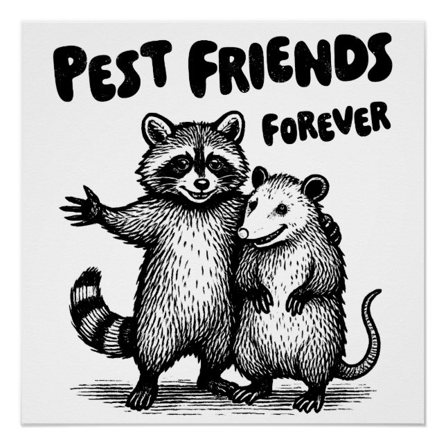 Pest Friends Forever Black Print Poster (Vorderseite)