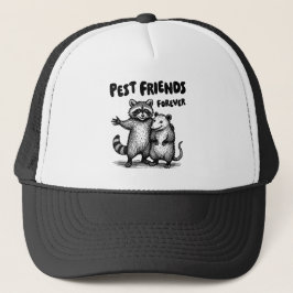 Pest Friends Forever Black Print Truckerkappe