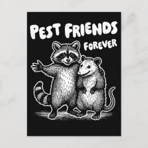 Pest Friends Forever White Print Feiertagspostkarte