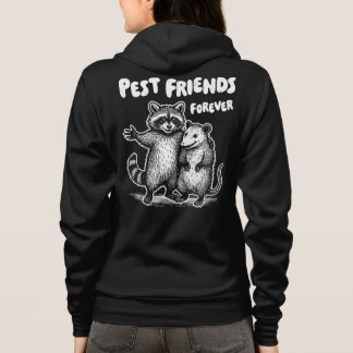 Pest Friends Forever White Print Front & Back Hoodie