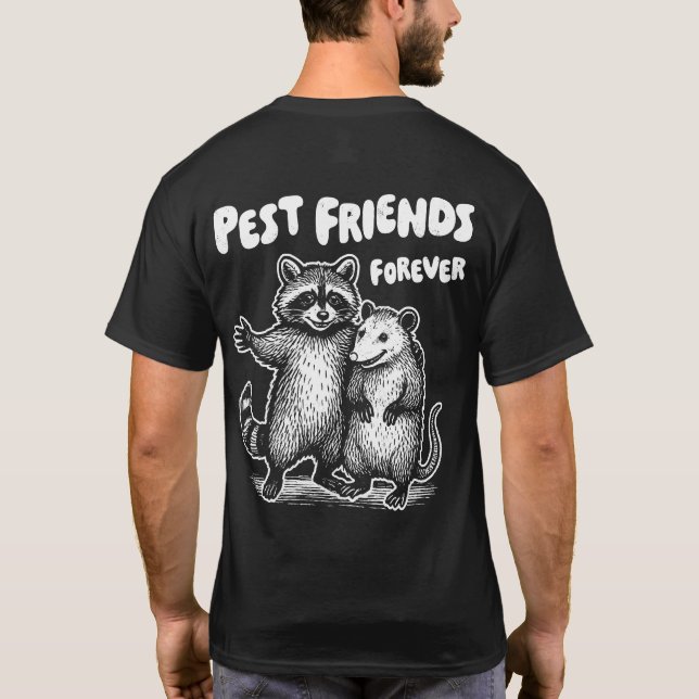Pest Friends Forever White Print Front & Back T-Shirt (Rückseite)