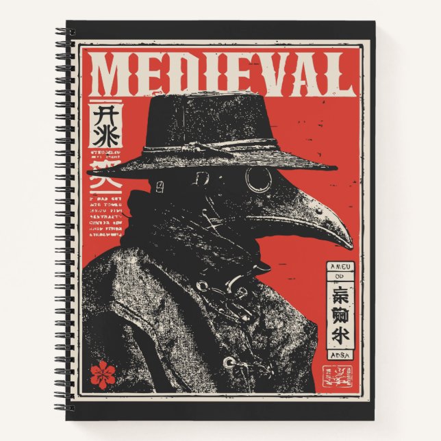 Pestarzt in Rot | gotischer mittelalterlicher Horr Notizbuch (Vorderseite)