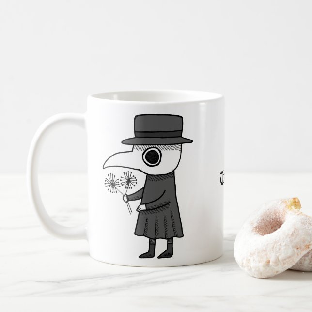 Pestärztin Funny Mittelalterliches Goth Lover Gesc Kaffeetasse (Mit Donut)