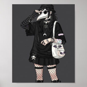 Pestdoktor Gothic Cottagecore-Motten-Gesichtsmaske Poster