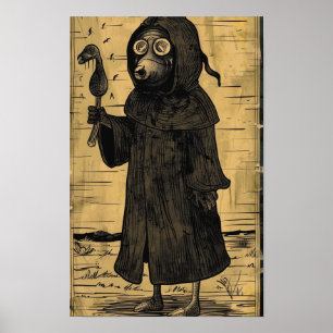 Pestdoktor Kawaii C Poster - Vintage Retro Kunst