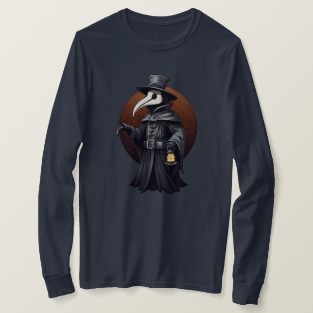 Pestdoktor-Laterne T-Shirt – Dunkle Gotik (Design vorne)