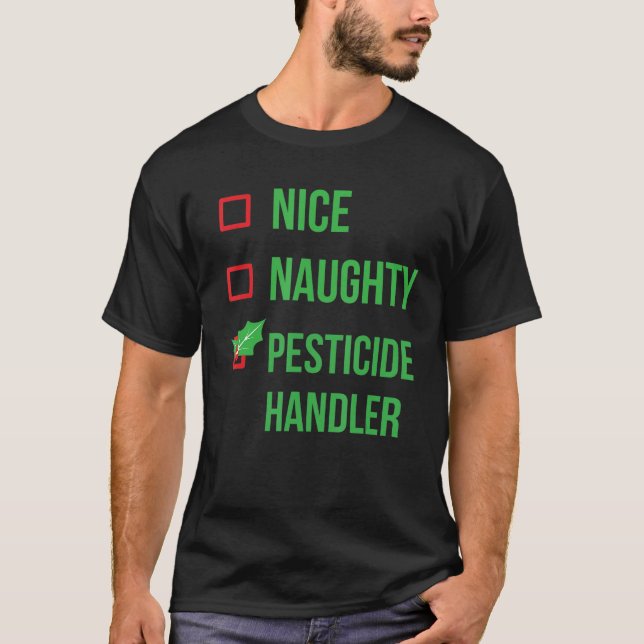 Pesticide Handler Funny Pajama Weihnachten T-Shirt (Vorderseite)