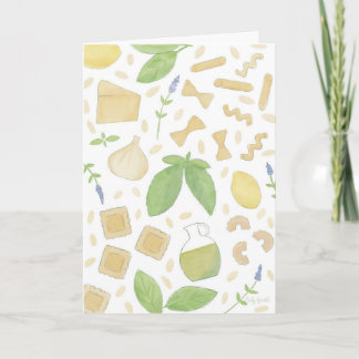 Pesto Basil Pasta Pattern Karte