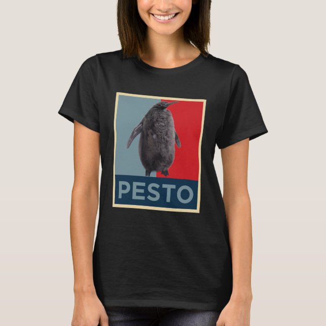 Pesto Penguin: Hope Poster Style Design T-Shirt (Vorderseite)