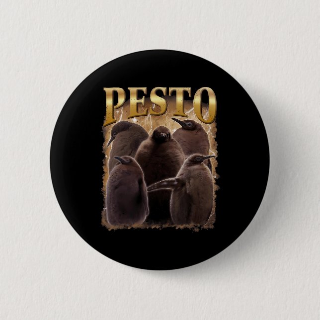 Pesto The Pinguin Funny Ba1 Button (Vorderseite)