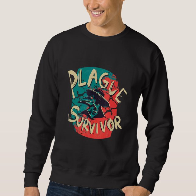 Pestüberlebender   Pestdoktor Mittelalterlich Grus Sweatshirt (Vorderseite)