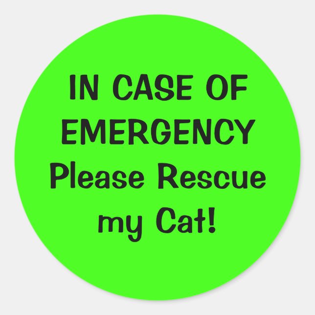 Pet Alert-Aufkleber Runder Aufkleber (Vorderseite)