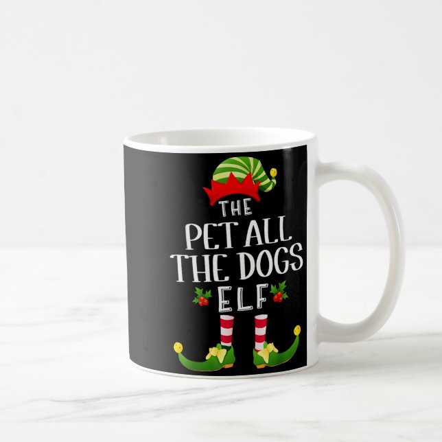 Pet All The Dogs Christmas Elf Matching Pajama X-m Kaffeetasse (Rechts)