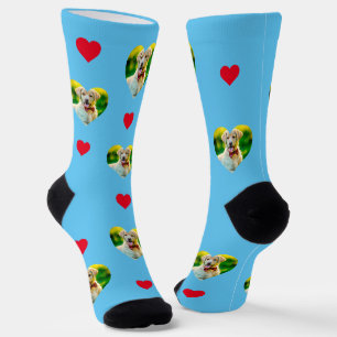 Pet and Hearts Muster Sky Blau Socken
