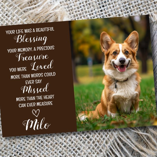 Pet Beileid Personalisiert Foto Pet Loss Karte (Dog Death Sympathy card)