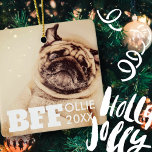 Pet Best Friends Forever Simple Modern Foto Keramikornament<br><div class="desc">Hinzufügen eines benutzerdefinierten Fotos Ihres Begleiters oder besten Freundes</div>