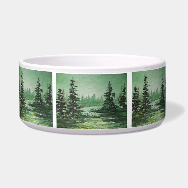 Pet Bowl Ann Hayes Painting Green Forest Napf (Vorderseite)