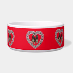 Pet Bowl Basset Hounds auf rosa im Herzen Diamond Napf