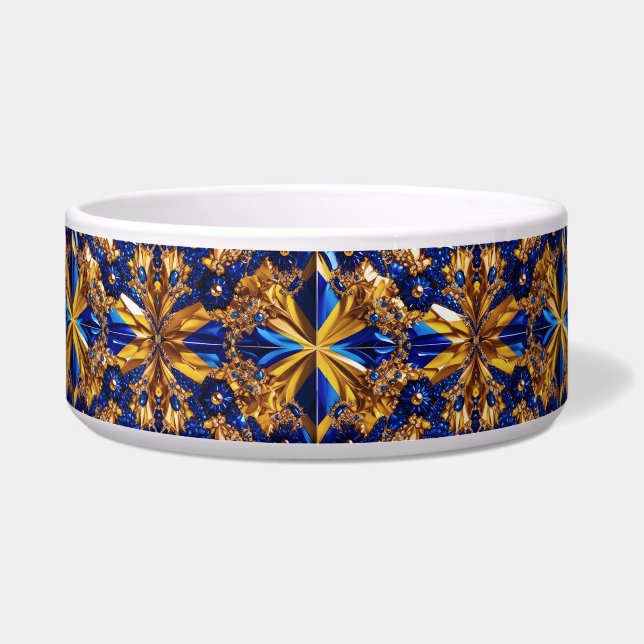 Pet Bowl mit Schweden Farben Abstraktes Design Napf (Vorderseite)