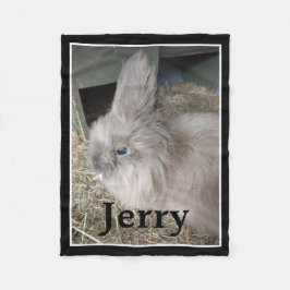 Pet Bunny Memorial Single Foto und Name Fleecedecke