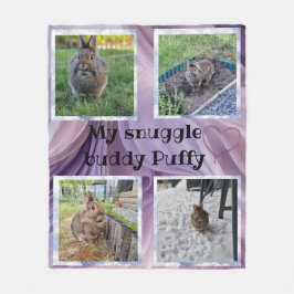 Pet bunny photo snuggle Fleecedecke