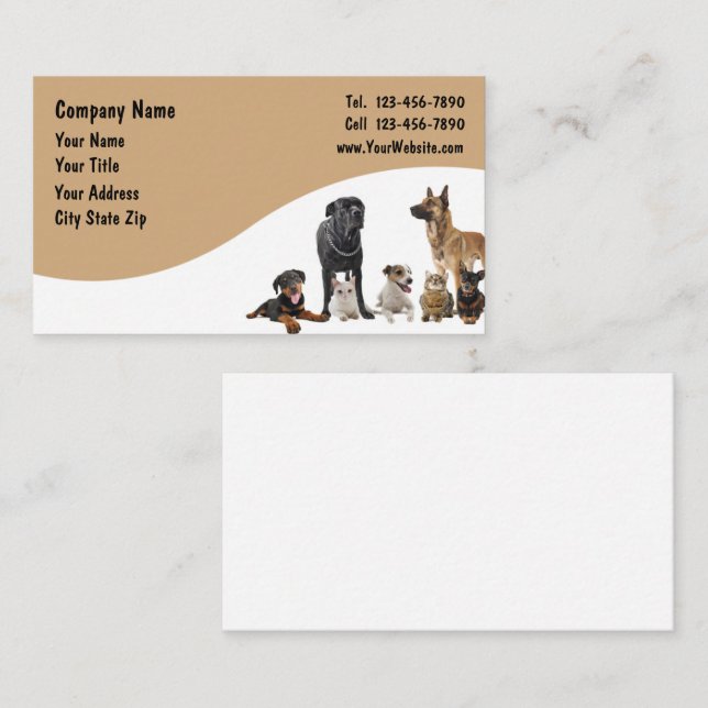 Pet Business Cards Visitenkarte (Vorne/Hinten)