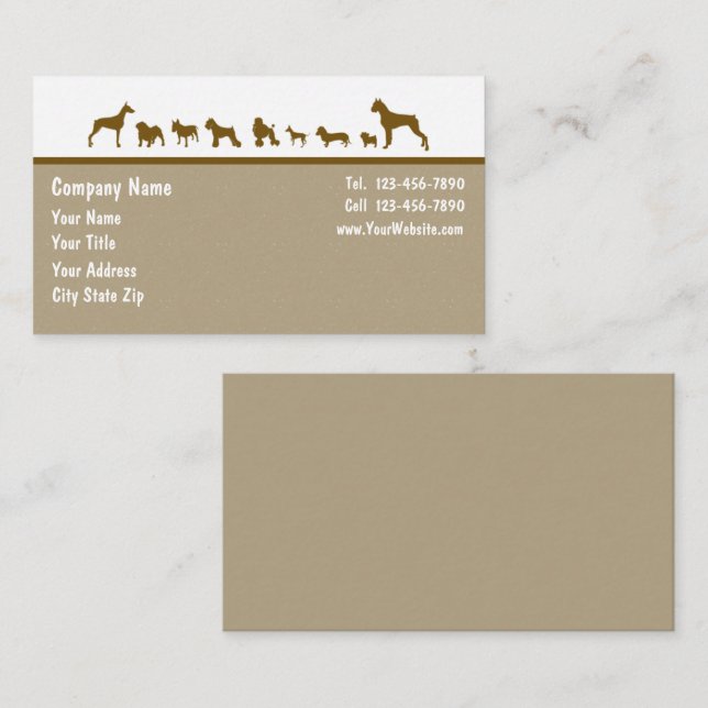 Pet Business Cards Visitenkarte (Vorne/Hinten)