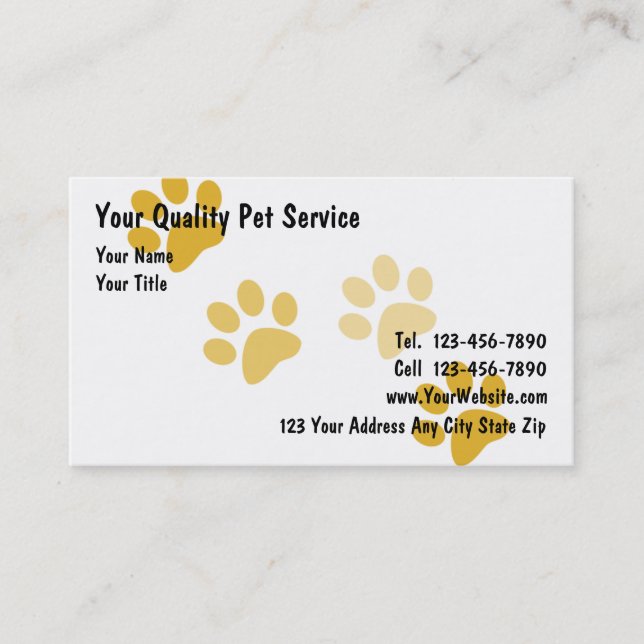 Pet Business Cards Visitenkarte (Vorderseite)