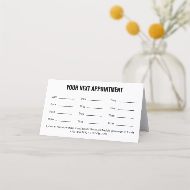 Pet Care Appointment Card with Logo & Cute Animal  Terminkarte (Vorderseite)
