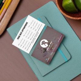 Pet Care Appointment Card with Logo & Cute Animal  Terminkarte