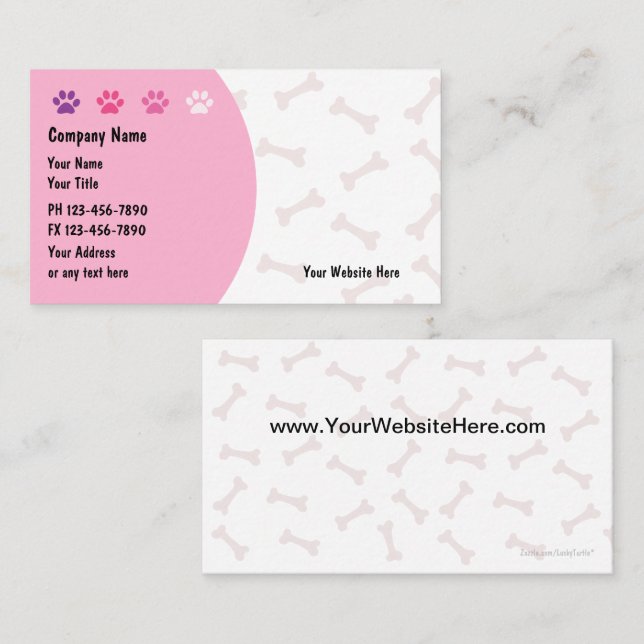 Pet Care Business Cards neu Visitenkarte (Vorne/Hinten)