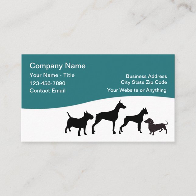 Pet Care Business Cards Simple Design Visitenkarte (Vorderseite)