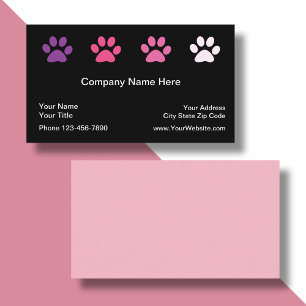 Pet Care Designer Paw Prints Visitenkarte