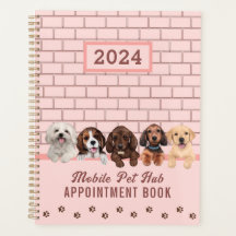 Pet Care Dog Grooming Blush Pink Appointment Diary