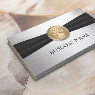 Pet Care Gold Paw Abzeichen Black Ribbon Silber Visitenkarte