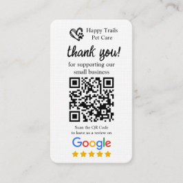 Pet Care Google Review Request Card mit QR-Code Visitenkarte