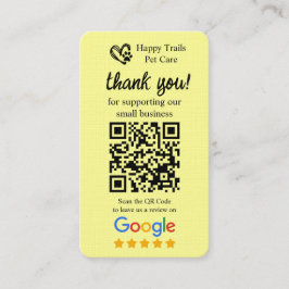 Pet Care Google Review Request Card mit QR-Code Visitenkarte